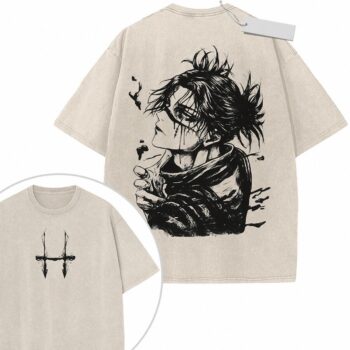 Choso Oversized Graphic Tee - Dark Anime Ink Wash T-Shirt