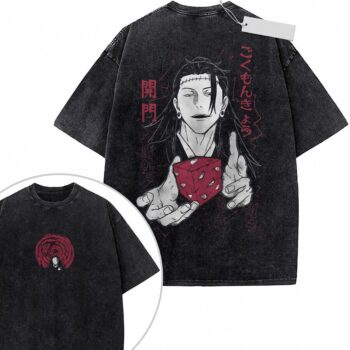 Suguru Geto Prison Realm Acid Wash Graphic T-Shirt