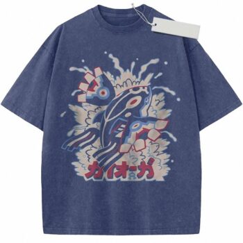 Kyogre Vintage Wash T-Shirt | Retro Japanese Anime Graphic Tee