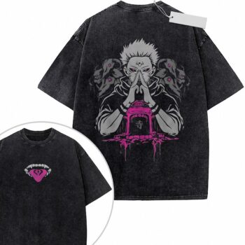 Ryomen Sukuna Domain Expansion Vintage Wash T-Shirt mobtjdec