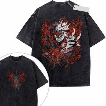 Asta Black Clover Vintage Wash T-Shirt | wpsnhgme Anime Graphic Tee