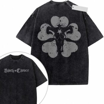 Vintage Black Clover Black Bulls Shirt | Washed Graphic Tee mcwrdnfe