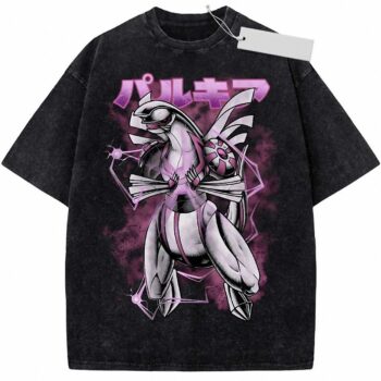 Vintage Palkia Japanese Anime T-Shirt Washed Streetwear Tee xlecwsvf