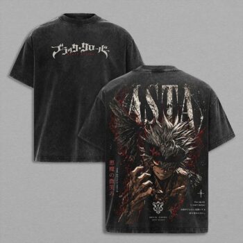 Asta Devil Union Black Clover Anime Graphic T-Shirt - Acid Wash