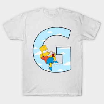 Bart Simpson Letter G T-Shirt - Jqjdaixufx Cartoon Cloud Tee