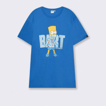 Bart Simpson Skeleton Graphic Tee - Blue Vintage Streetwear T-Shirt