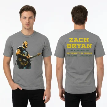 Zach Bryan Concert T-Shirt Autzen Stadium University of Oregon July 25 2026 Tour Tee