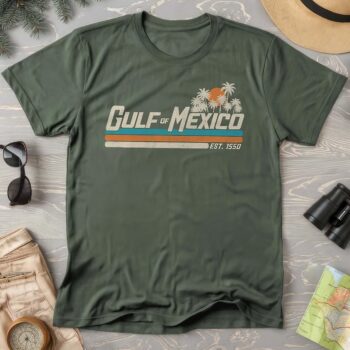 Gulf of Mexico Est 1550 Shirt | Retro Sunset Vacation Tee