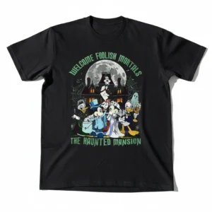 Welcome Foolish Mortals Haunted Mansion Tee, Disney Halloween Graphic Shirt for Spooky Season Theme Park Vacation