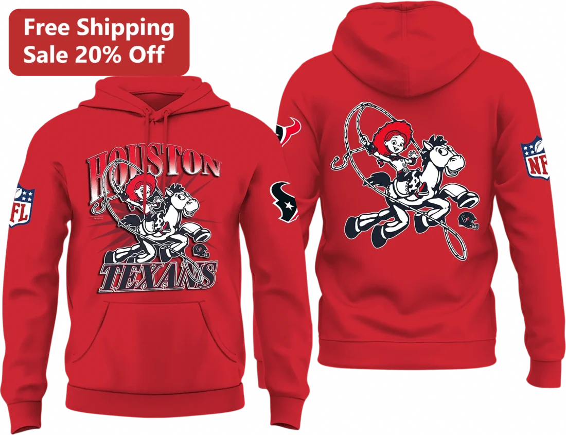 Houston Texans Hoodie Jessie And Bullseye Toy Story NFL Football Fan Gift available at our Miami, Florida warehouse