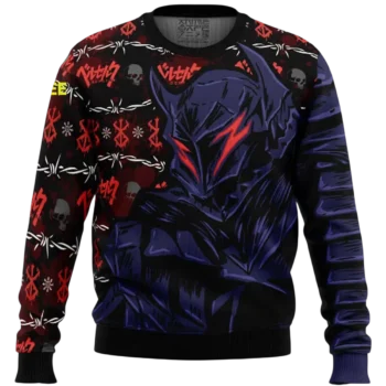 Berserk Guts Armor Sweatshirt, Brand of Sacrifice Dark Fantasy Anime Crewneck Graphic Sweater available at our Miami, Florida warehouse