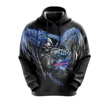 Buffalo Bills Grim Reaper Hoodie, Gothic Football Fan Game Day Pullover Sweatshirt available at our Miami, Florida warehouse
