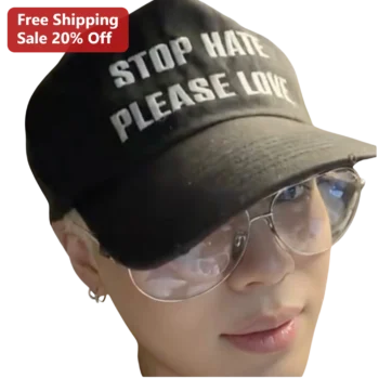 Stop Hate Please Love Embroidered Baseball Cap Unisex Streetwear Hat available at our Miami, Florida warehouse
