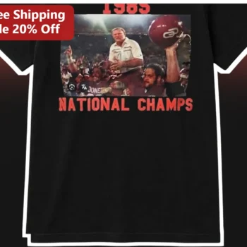 1985 National Champs Oklahoma Sooners Vintage Football Tee available at our Miami, Florida warehouse