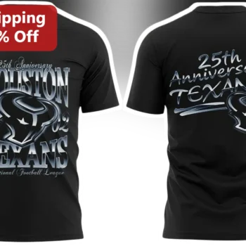 25th Anniversary Houston Texans National Football League Tee available at our Miami, Florida warehouse