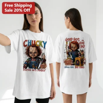 Chucky Good Guys Gone Bad Playtime Gets Deadly Tee, Child's Play Horror Movie Graphic Shirt, Killer available at our Miami, Florida warehouse