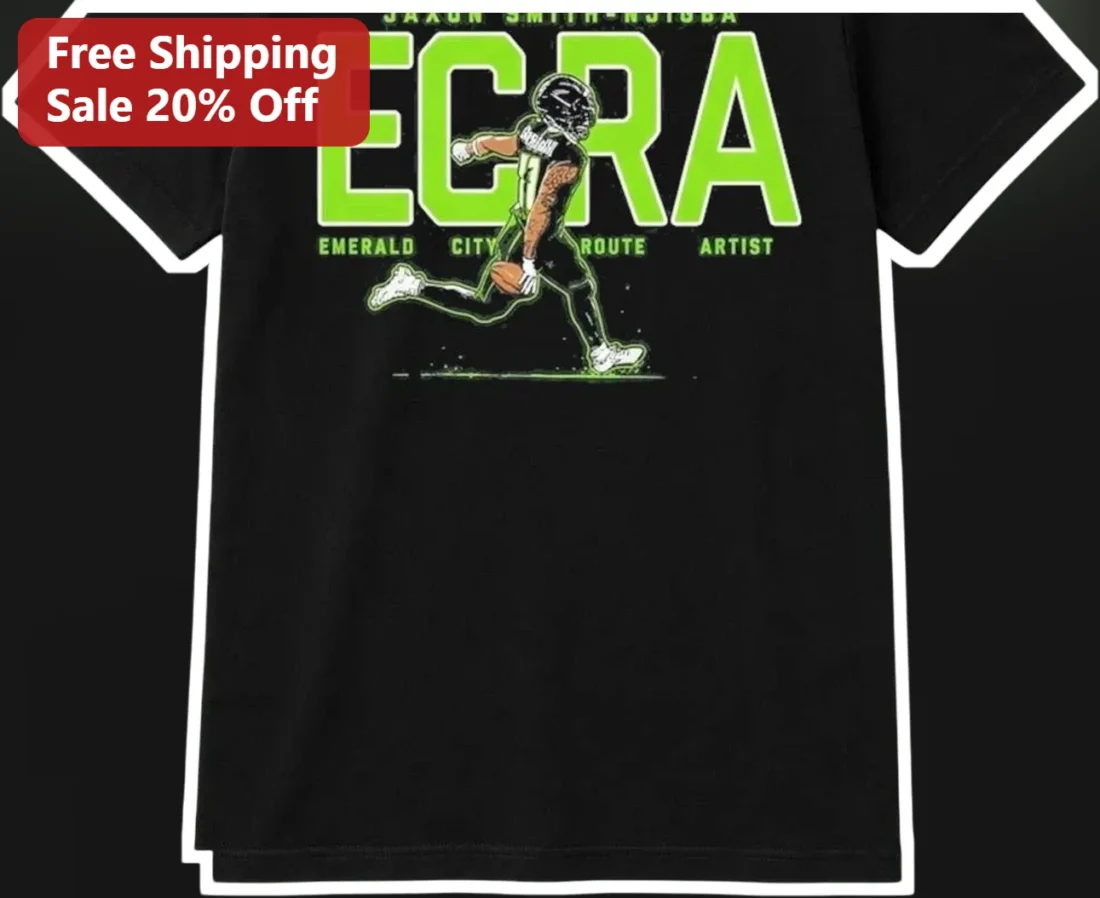 ECRA Emerald City Route Artist Jaxon Smith-Njigba JSN Seattle Seahawks Fan Graphic Tee available at our Miami, Florida warehouse