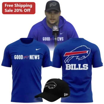 Good News Bills Josh Allen Buffalo NFL Fan Graphic Tee available at our Miami, Florida warehouse
