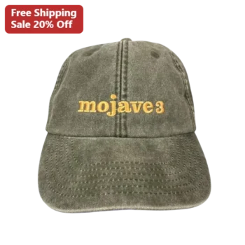Mojave3 Hat Vintage Washed Olive Green Baseball Cap Gold Embroidered Logo Dad Hat for Gamers Tech Fa available at our Miami, Florida warehouse