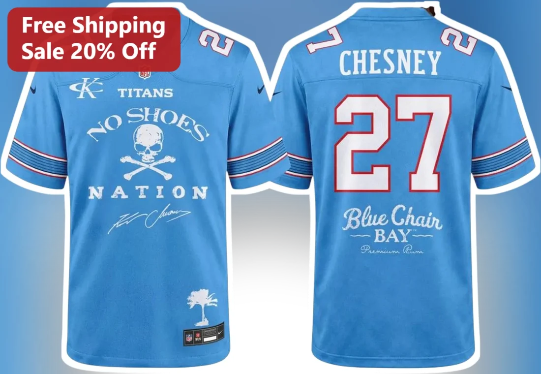 No Shoes Nation Blue Chair Bay Premium Rum Jersey Kenny Chesney Country Music Fan Merch available at our Miami, Florida warehouse