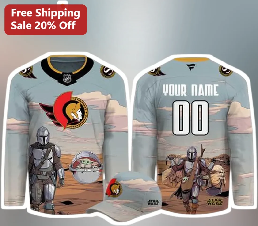 Star Wars The Mandalorian Hockey Jersey Custom Name Number Gift for Men Women available at our Miami, Florida warehouse