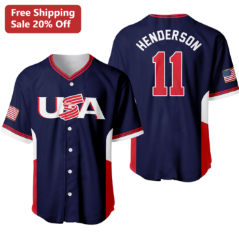 Team USA Baseball Jersey Navy Blue Patriotic Custom Name Number WBC 2026 Fan Gift available at our Miami, Florida warehouse