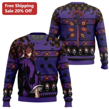 Kokushibo Six Eyes Demon Slayer Ugly Christmas Sweatshirt Anime Gift available at our Miami, Florida warehouse