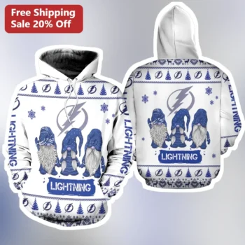 Tampa Bay Lightning Gnomes Ugly Christmas Sweater Hoodie available at our Miami, Florida warehouse