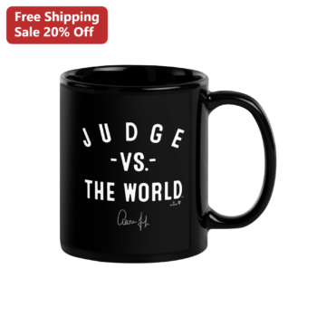 Judge Vs. The World Aaron Judge Signature Mug Baseball Fan Gift available at our Miami, Florida warehouse