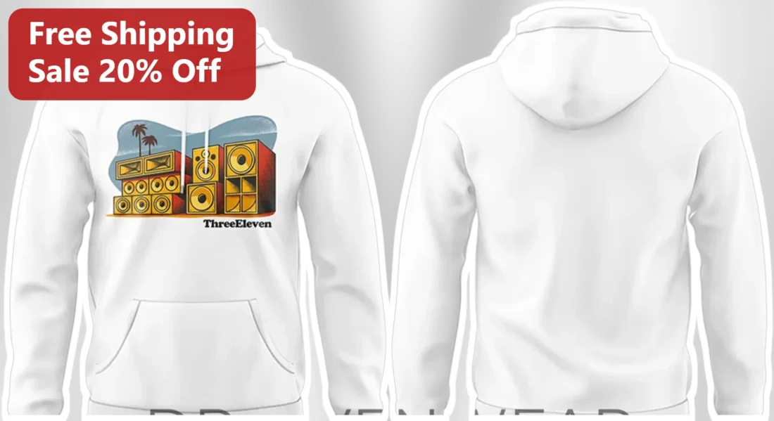 ThreeEleven Hoodie Retro Caribbean Sound System Art Pullover for Reggae Fans available at our Miami, Florida warehouse