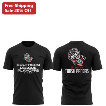 Southern League Playoffs Rocket City Trash Pandas Tee Double-A Baseball Fan Apparel available at our Miami, Florida warehouse