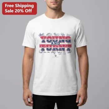 Young and Turnt Tee Vintage Distressed Sports Graphic Shirt for Men available at our Miami, Florida warehouse