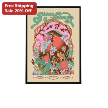 Sierra Ferrell Heavy Petal Tour Poster Psychedelic Folk Art Wall Decor available at our Miami, Florida warehouse