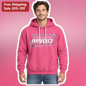 Ravens Intercept Cancer Baltimore Football Hoodie Breast Cancer Awareness Gift available at our Miami, Florida warehouse