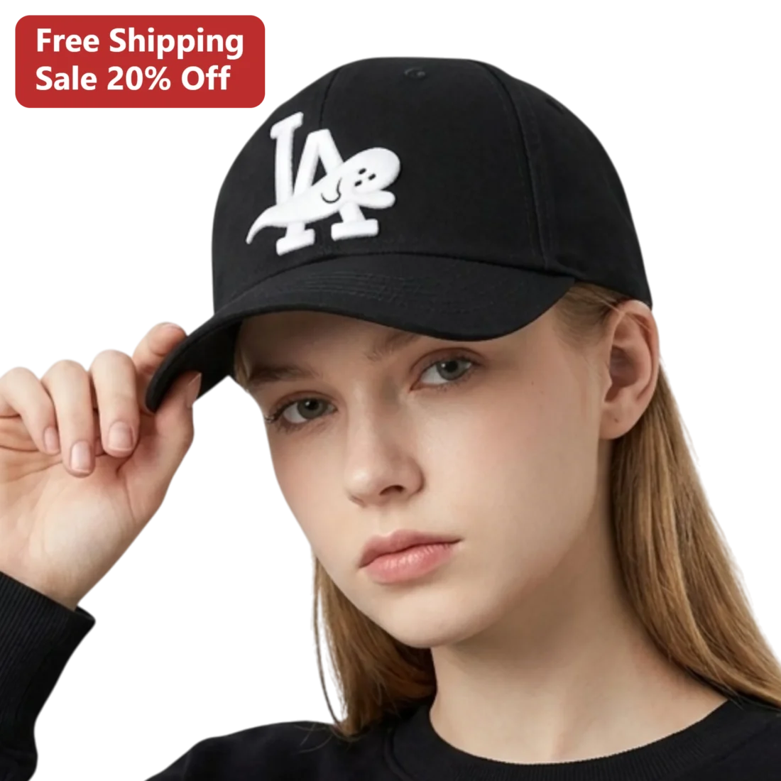 Cute Ghost LA Hat Cap Embroidered Baseball Snapback for Women Men Halloween Fall Streetwear available at our Miami, Florida warehouse