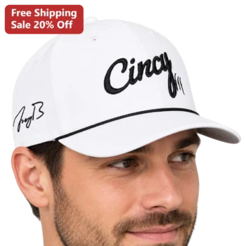 Cincy Hat Trey Burke Signature Embroidered Baseball Cap White available at our Miami, Florida warehouse