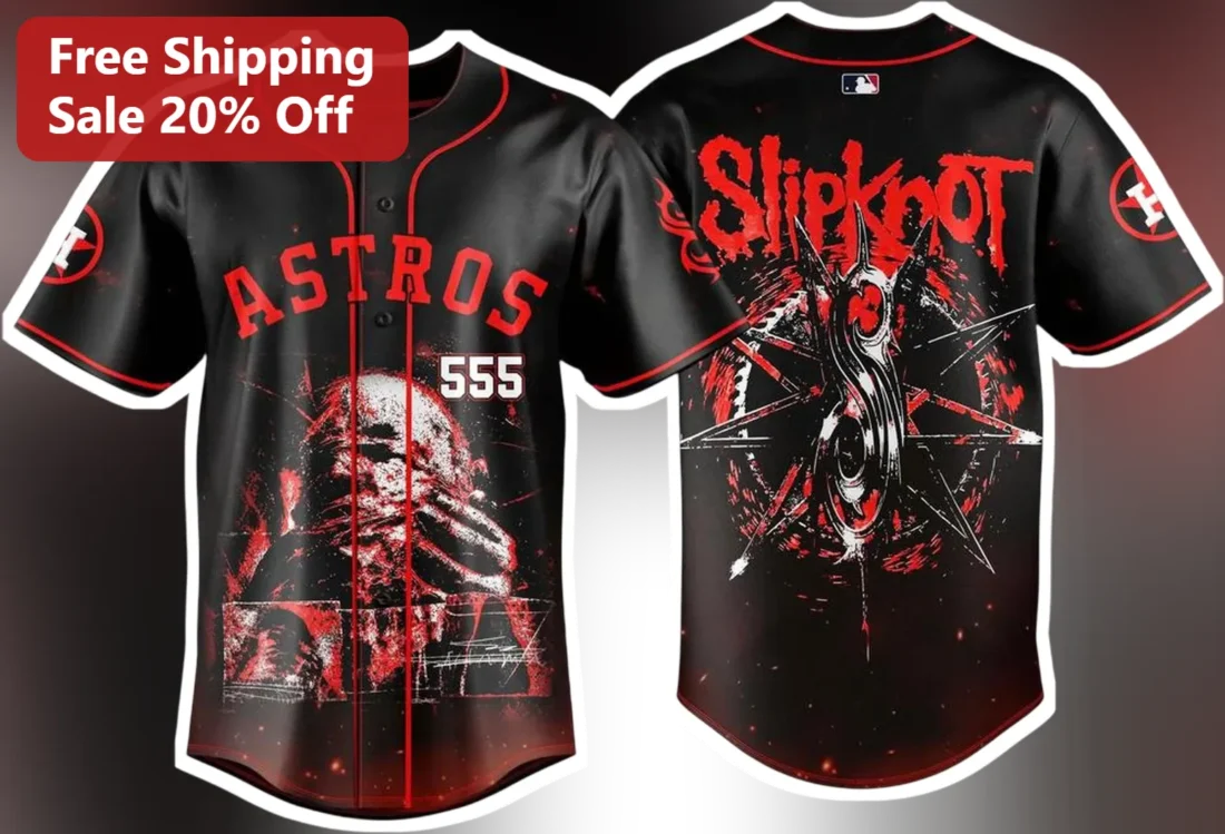 Astros Slipknot Jersey Black Red Houston Astros Metal Band Fan Gift available at our Miami, Florida warehouse