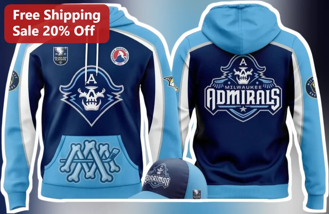 Milwaukee Admirals Pullover Hoodie AHL Hockey Fan Gear available at our Miami, Florida warehouse