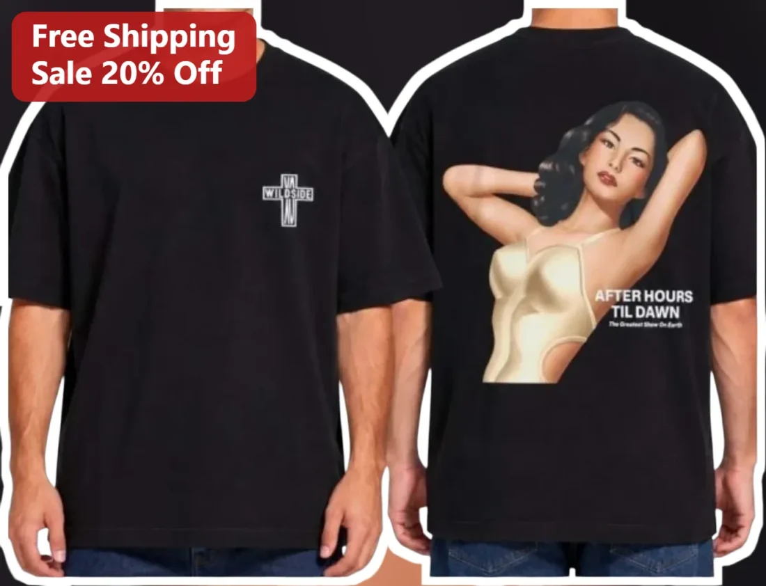 Wildside After Hours Til Dawn Graphic Tee Retro Pin Up Girl Streetwear Shirt available at our Miami, Florida warehouse