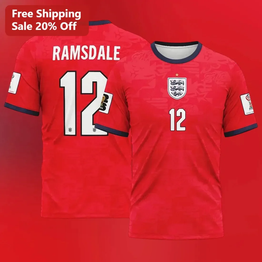 Aaron Ramsdale Tee England National Team Three Lions Goalkeeper Fan Gift available at our Miami, Florida warehouse