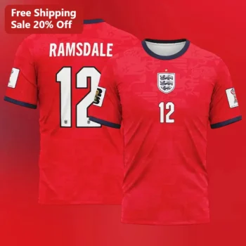 Aaron Ramsdale Tee England National Team Three Lions Goalkeeper Fan Gift available at our Miami, Florida warehouse