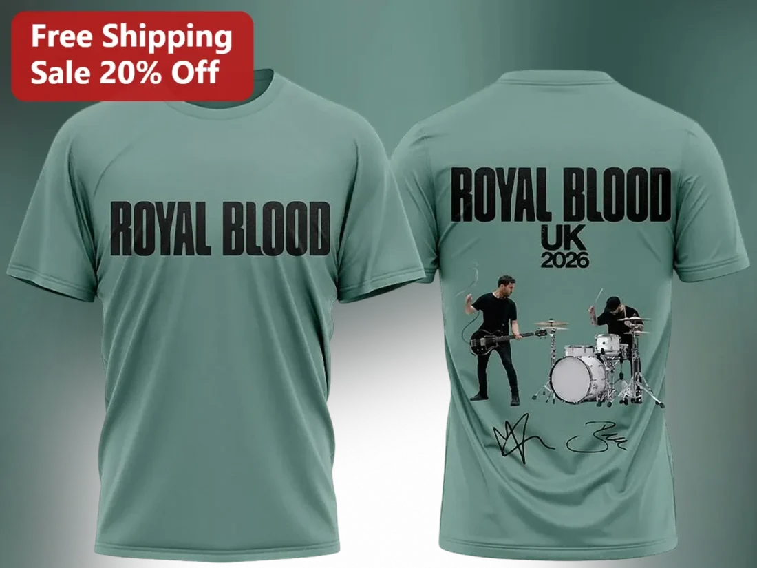 Royal Blood UK 2026 Tour Graphic Tee Rock Band Merch Gift for Men Women available at our Miami, Florida warehouse