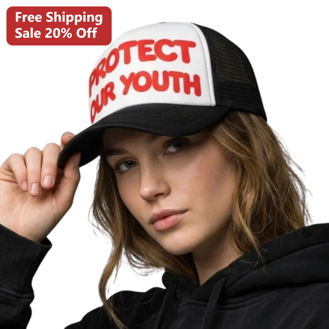 Protect Our Youth Trucker Hat Advocacy Cap For Social Justice Supporters available at our Miami, Florida warehouse