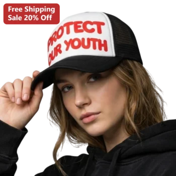 Protect Our Youth Trucker Hat Advocacy Cap For Social Justice Supporters available at our Miami, Florida warehouse