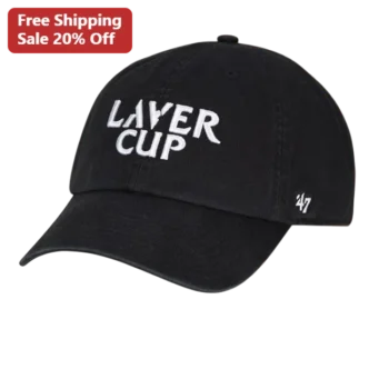 Laver Cup Hat Black Embroidered Baseball Cap Tennis Fan Merchandise Unstructured Curved Brim available at our Miami, Florida warehouse