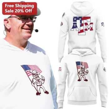 Texas A&M Aggies Mike Elko Cowboy Mascot Pullover Hoodie available at our Miami, Florida warehouse