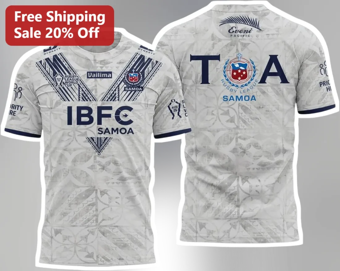Samoa Rugby League World Cup Jersey IBFC Samoa National Team Kit Fan Gear available at our Miami, Florida warehouse
