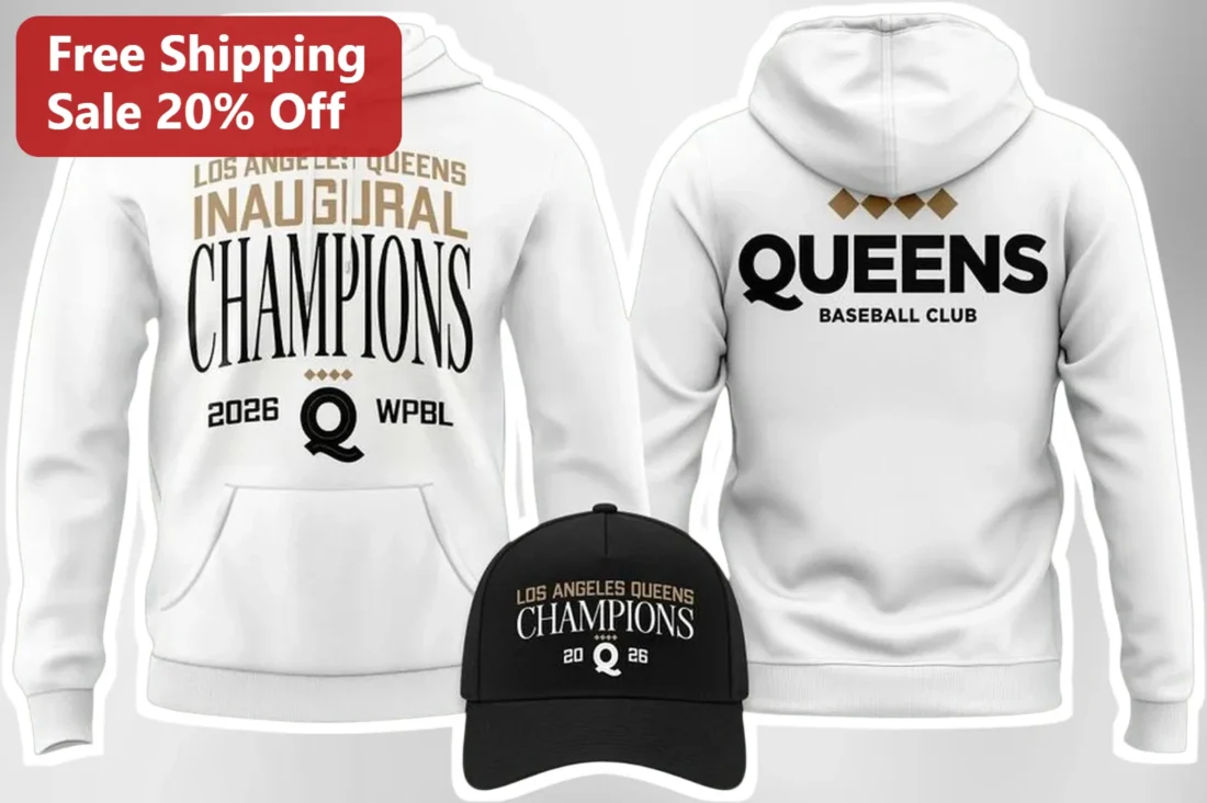 Los Angeles Queens Inaugural Champions 2026 WPBL Baseball Hoodie available at our Miami, Florida warehouse