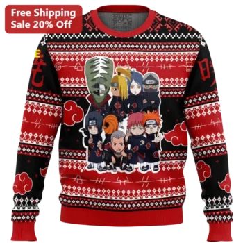 Akatsuki Members Itachi Uchiha Naruto Ugly Christmas Sweater, Festive Anime Holiday Knit Gift available at our Miami, Florida warehouse