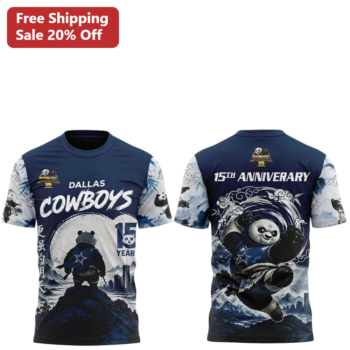 Dallas Cowboys 15th Anniversary Po Kung Fu Panda Graphic Tee NFL Fan Gear available at our Miami, Florida warehouse